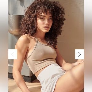 NWT Free People Happiness Runs Crop Tank; taupe; M/L